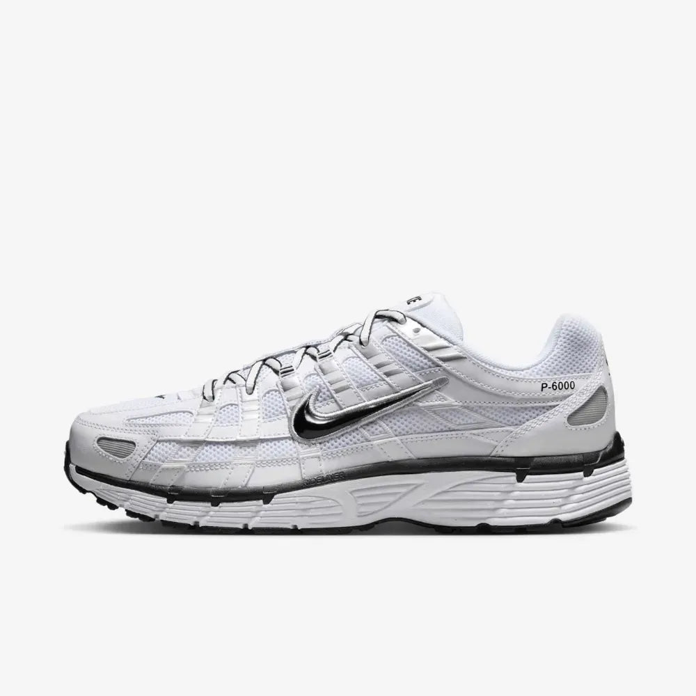 Nike P-6000 White Metallic Silver Black