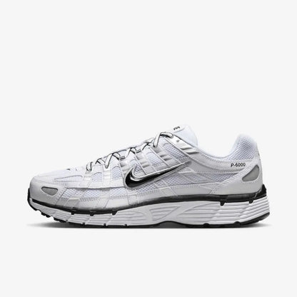 Nike P-6000 White Metallic Silver Black