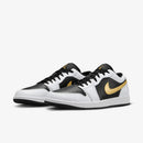 Air Jordan 1 Low White Black Metallic Gold Swoosh