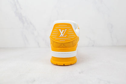 Louis Vuitton Trainer Yellow Monogram Denim White