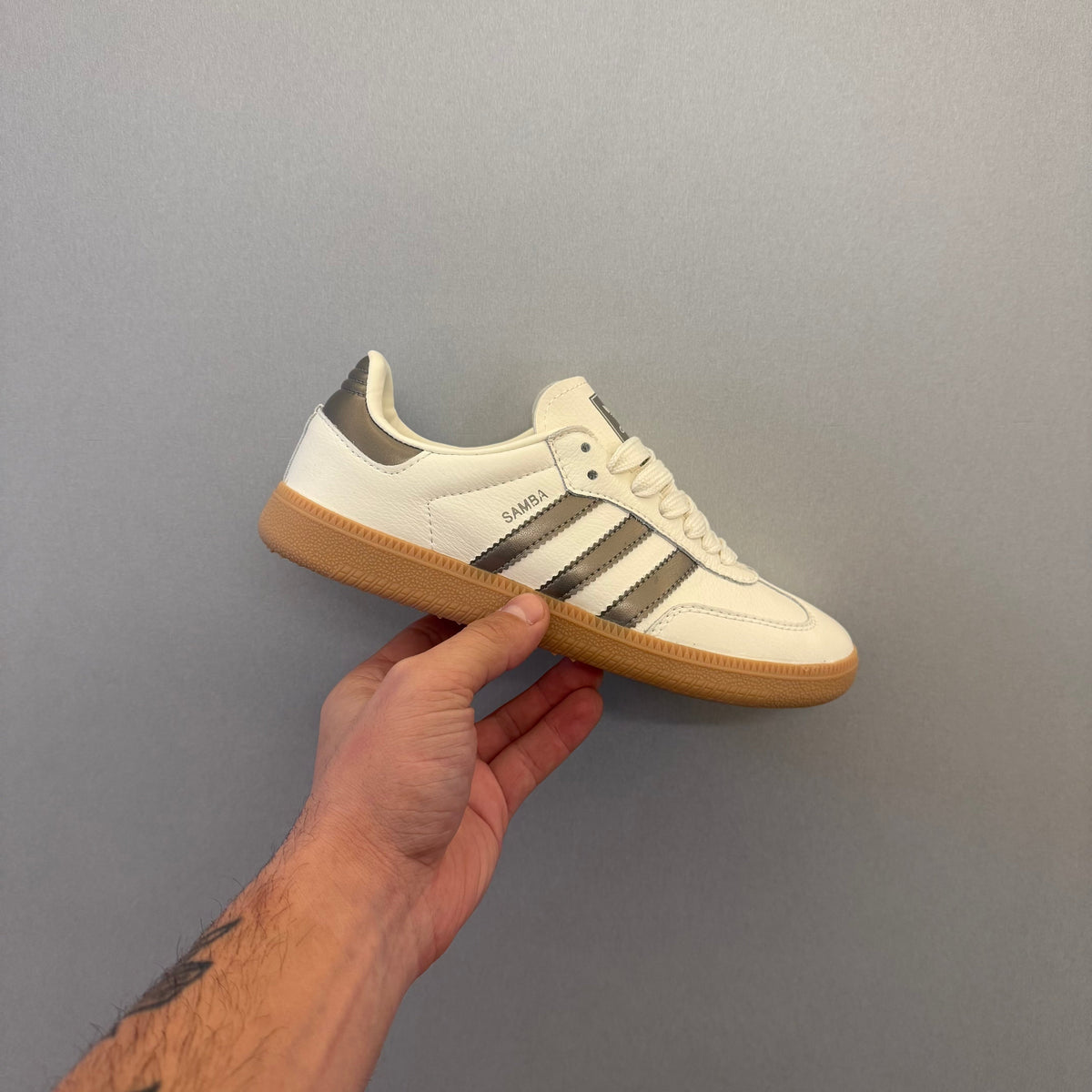 Adidas Samba Og Off White Cyber Metallic Branco (Pronta Entrega)