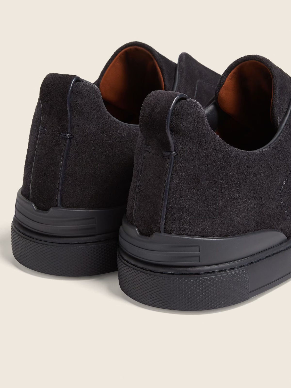 Zegna Suede Triple Stitch Navy Blue